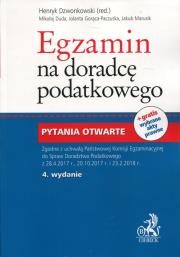 Okładka książki Egzamin na doradcę podatkowego Pytania otwarte