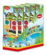 Okładka książki Farbki akwarelowe 8 kolorów + kredki woskowe 8 kolorów