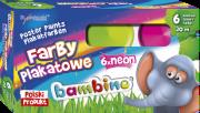Opakowanie FARBY BAMBINO PLAKATOWE 6 KOLORÓW 20 ML NEON