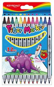 Opakowanie Flamastry dwustronne Keyroad DUO 12 kolorów