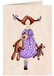 Opakowanie Karnet drewniany C6 + koperta Misie