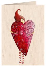 Opakowanie Karnet drewniany C6 + koperta Serce