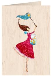 Opakowanie Karnet drewniany C6 + koperta Słoik gwiazd