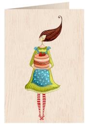 Opakowanie Karnet drewniany C6 + koperta Tort truskawkowy