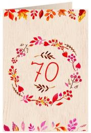 Opakowanie Karnet drewniany C6 + koperta Urodziny 70