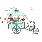 Okładka książki Karnet Swarovski kwadrat CL2403 Rower z babeczkami