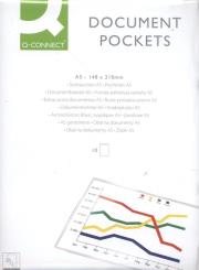 Opakowanie Kieszeń samoprzylepna Q-CONNECT A5 158x220mm, 10 sztuk transparentna