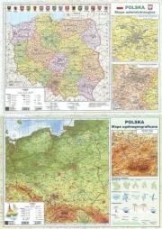 Okładka książki Mapa Polski A2 Dwustronna laminowana (10szt)