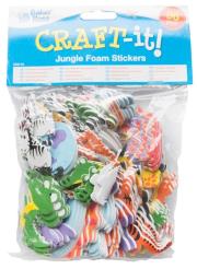 Opakowanie Naklejki piankowe Zwierzęta dżungla 96 sztuk mix wzorów