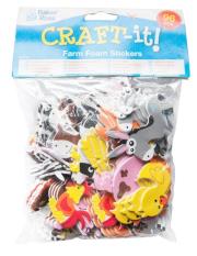 Opakowanie Naklejki piankowe Zwierzęta farma 96 sztuk mix wzorów