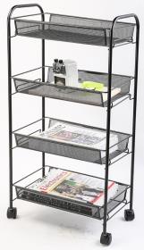 Opakowanie Stojak na dokumnety na kółkach 4 półki czarny