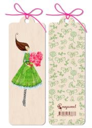 Okładka książki Zakładka drewniana Kobieta z bukietem