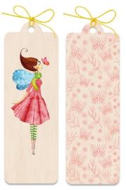 Opakowanie Zakładka drewniana Kobieta z motylem