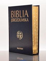 Biblia Jerozolimska-ekoprawa, peginatory, złocenia. Autor:   Praca zbiorowa. Dadada.pl Okładka książki Biblia Jerozolimska-ekoprawa, peginatory, złocenia