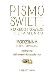 Biblia Tysiąclecia rodzinna czerwona (ślub). Autor: praca zbiorowa. Dadada.pl Okładka książki Biblia Tysiąclecia rodzinna czerwona (ślub)