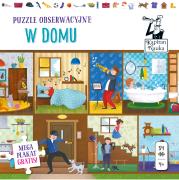 Kapitan Nauka. Puzzle obserwacyjne. W domu 4+. Autor: Gabriela Bieniek-Zaremba. Dadada.pl Okładka książki Kapitan Nauka. Puzzle obserwacyjne. W domu 4+