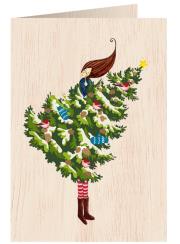 Opakowanie Karnet drewniany C6 + koperta Święta Kobieta