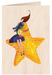 Karnet drewniany C6 + koperta Święta Kobieta na gwieździe. Wydawca: Cozywood. Dadada.pl Opakowanie Karnet drewniany C6 + koperta Święta Kobieta na gwieździe