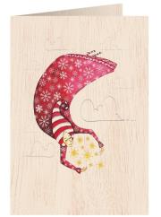 Opakowanie Karnet drewniany C6 + koperta Święta Kobieta w obłokach