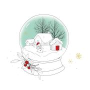 Opakowanie Karnet Swarovski kwadrat CL3207 Święta Domki