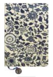 Opakowanie Notes A5/144K Biały Granatowe Liście i Kwiaty