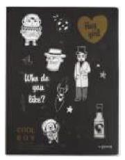 Opakowanie Notes A5/80K Czarny Hey Girl