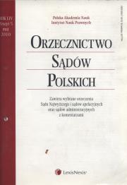 Opakowanie Orzecznictwo Sądów Polskich 5/2010