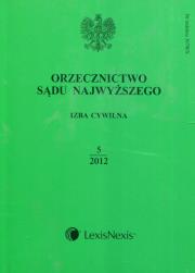 Opakowanie Orzecznictwo Sądu Najwyższego Izba Cywilna 5/12