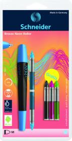 Opakowanie Pióro kulkowe SCHNEIDER Breeze NEON M niebieskie/czarne + 5 x kartridż blister