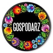 Opakowanie Przypinka duża - gospodarz łowicka czarna 58 mm