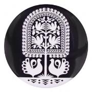 Opakowanie Przypinka duża - leluje kurpiowskie czarne 58 mm