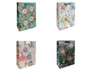 Opakowanie Torby prezentowe 18x23 kwiaty brokat (12szt)