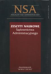 Opakowanie Zeszyty Naukowe Sądownictwa administracyjnego 1/2012 + Skorowidz 2011