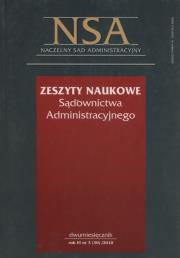 Opakowanie Zeszyty Naukowe Sądownictwa Administracyjnego  2010/03