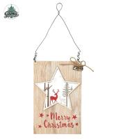 Opakowanie Drewniana ozdoba Merry Christmas 11x18cm
