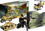 Opakowanie Duży zestaw militarny + Czołg Helikopter Motocykl