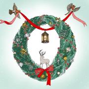 Opakowanie Karnet Swarovski kwadrat CL2311 Święta Wieniec