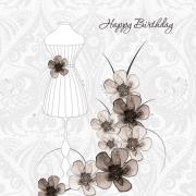 Karnet Swarovski kwadrat Urodziny sukienka. Wydawca: Clear Creations. Dadada.pl Opakowanie Karnet Swarovski kwadrat Urodziny sukienka