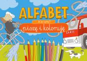 Okładka książki KIM BĘDĘ ALFABET PISZĘ I KOLORUJĘ