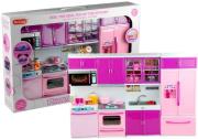 Opakowanie Kuchnia dla lalek meble AGD jedzenie fiolet róż