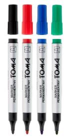 Opakowanie Marker permanentny okrągły mix 4 kolory TOMA