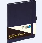 Opakowanie NotatnikA5/80K linia z gumką granatowy GRAND