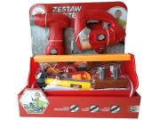 Opakowanie Playme - Zestaw narzędzi z wkrętarką, wyżynarką 23el. - czerwony