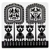 Opakowanie Podkładka drewniana - kurpiowska białe tło