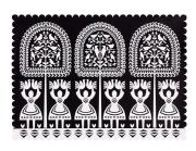 Opakowanie Podkładka filc - mała kurpie czarna FOLKSTAR