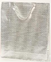 Opakowanie Torebka prezentowa L srebrna krata 0287-02