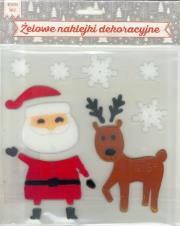 Opakowanie Żelowe naklejki dekoracyjne - BN Mikołaj i łoś