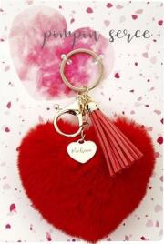 Brelok - pompon serce. Kocham (czerwone). Wydawca: Jawi. Dadada.pl Opakowanie Brelok - pompon serce. Kocham (czerwone)