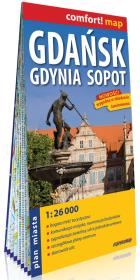 Comfort! map Gdańsk, Gdynia, Sopot plan miasta. Autor: Opracowanie zbiorowe. Dadada.pl Okładka książki Comfort! map Gdańsk, Gdynia, Sopot plan miasta