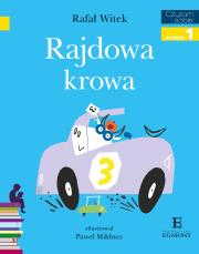 Czytam sobie - Rajdowa krowa. Autor: Rafał Witek. Dadada.pl Okładka książki Czytam sobie - Rajdowa krowa